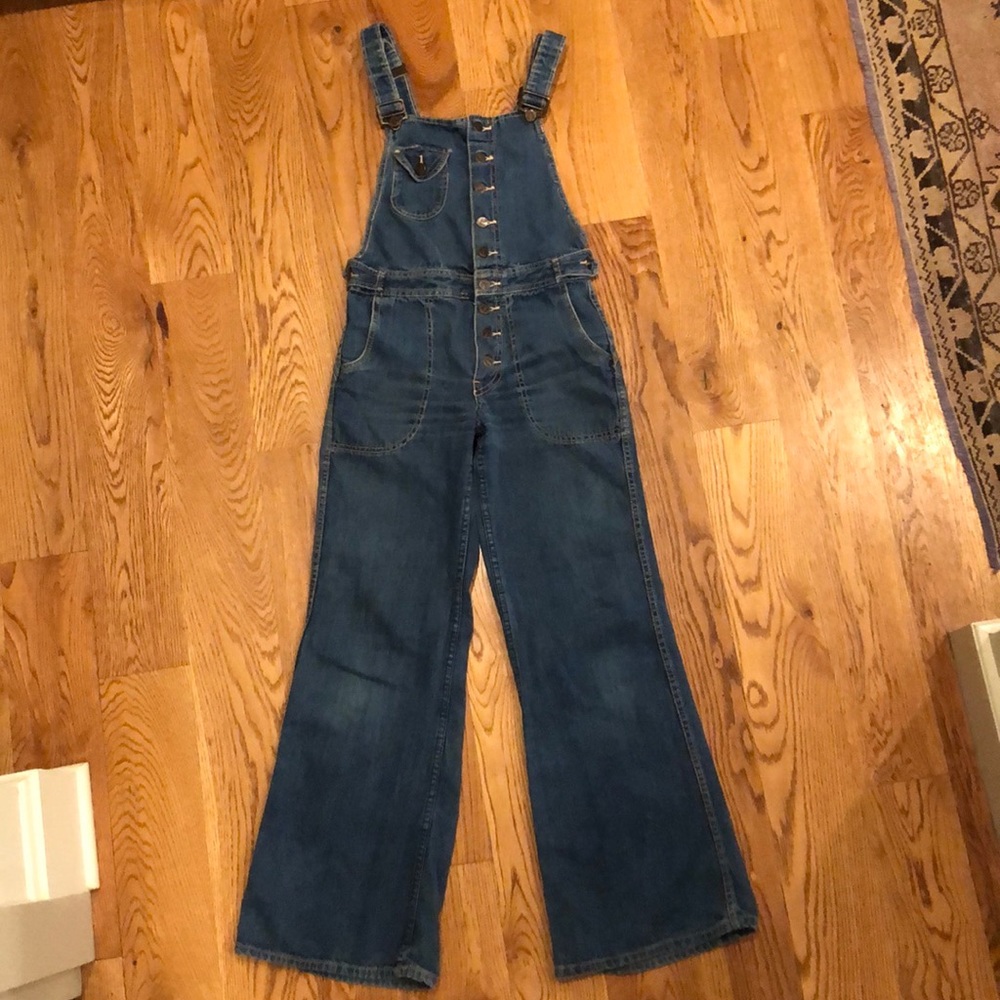 Vintage HANG TEN Overalls from 1970s. Size M 25-26